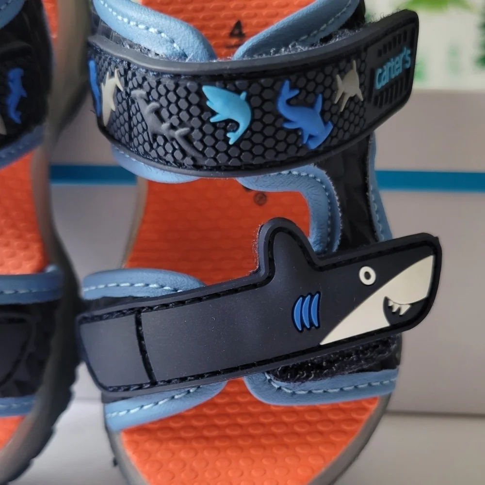 New 4T Carter's Shark Light-Up Sandals.